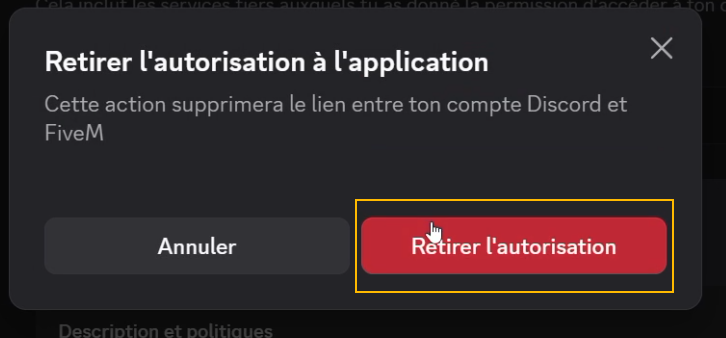 Confirm FiveM application deauthorization