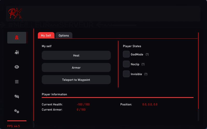 RX Menu UI – FiveM Cheat Screenshot
